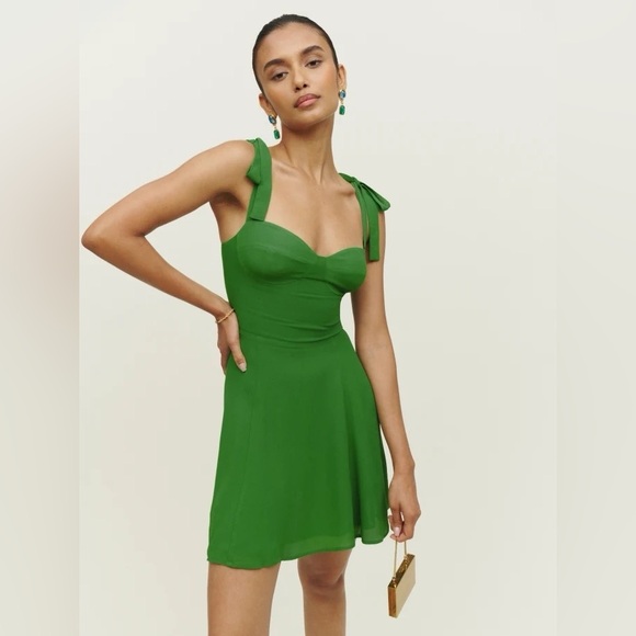 Reformation Niara Dress in Green, size 4 and 6, brand new, never worn. - Picture 2 of 12